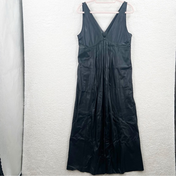 Massimo Dutti black sheep leather limited edition dress size S - Picture 4 of 11